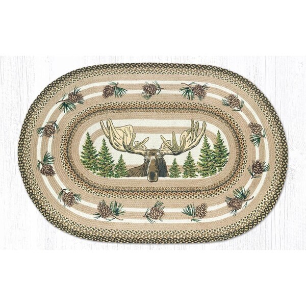 Palacedesigns 20 x 30 in. Jute Oval Bull Moose Patch PA2848720 - main